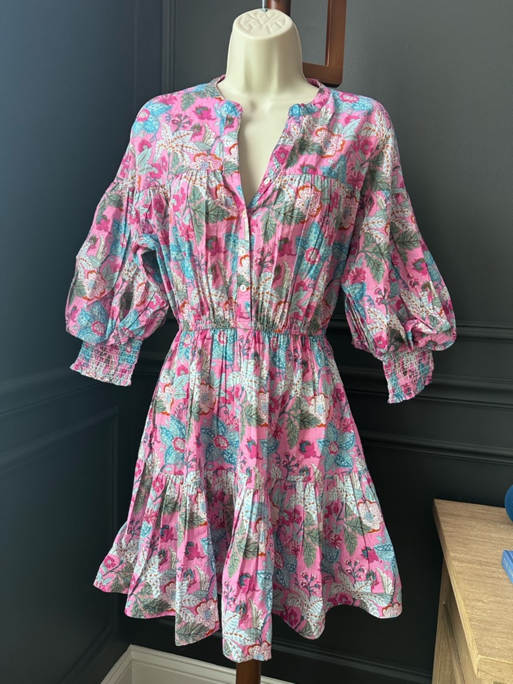 MAISIE Floral 3/4 Balloon Sleeve
Minidress 100% cotton - XS